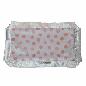 Minky Couture Polka Dot Satin Trim Baby Security Lovey Blanket 19" x 10"
